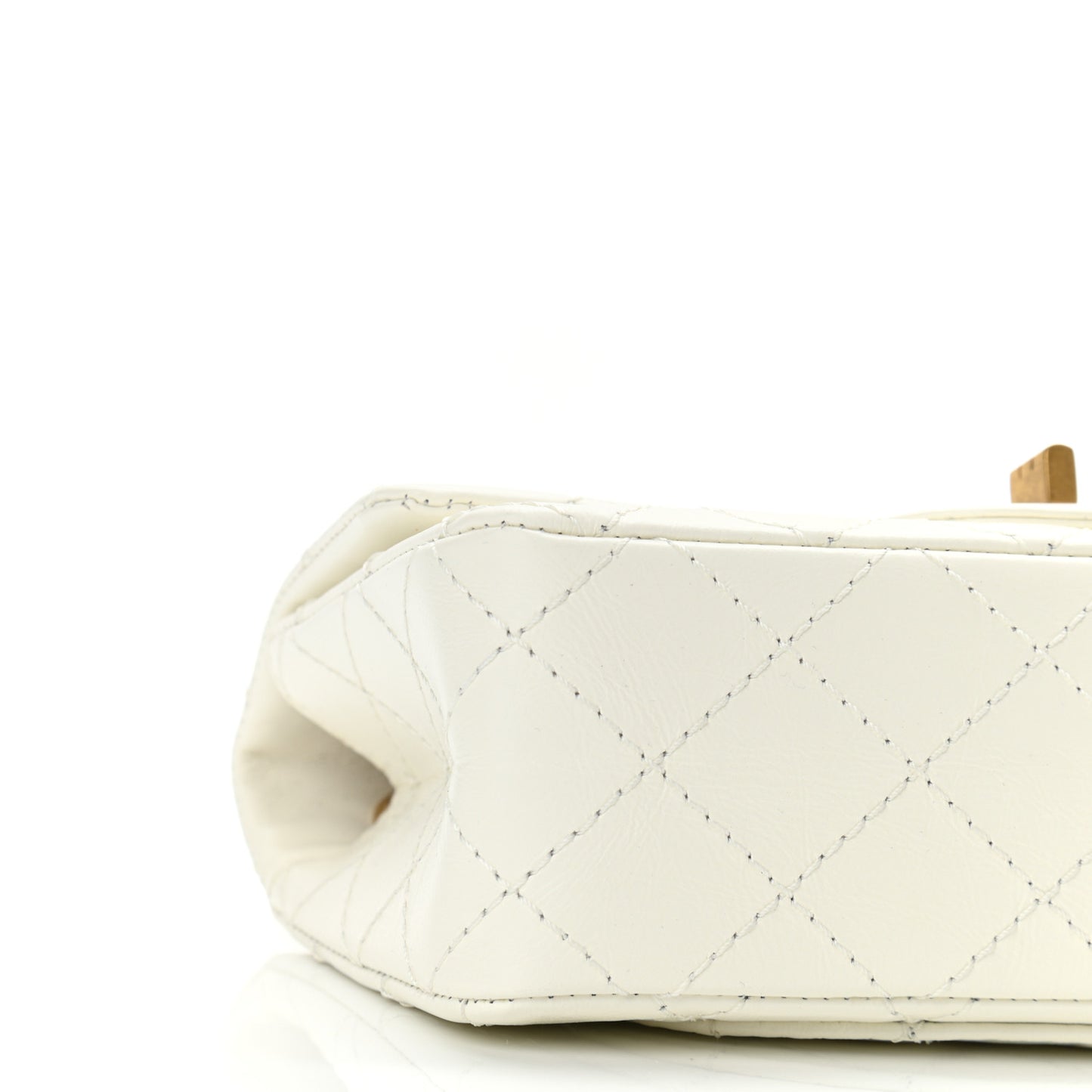 Aged Calfskin Quilted 2.55 Reissue Mini Flap White