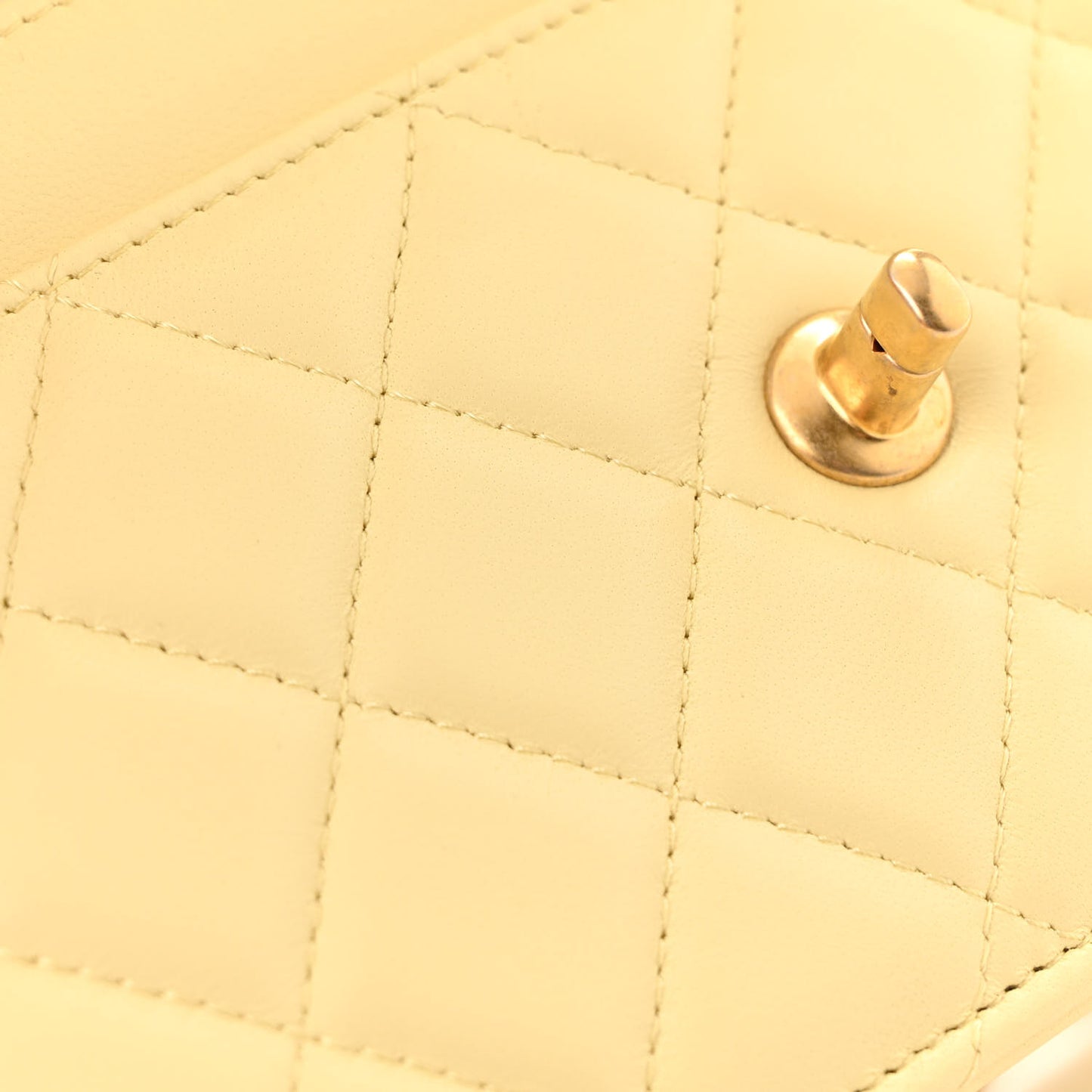 Lambskin Quilted Sweet Camellia Wallet on Chain WOC Light Yellow