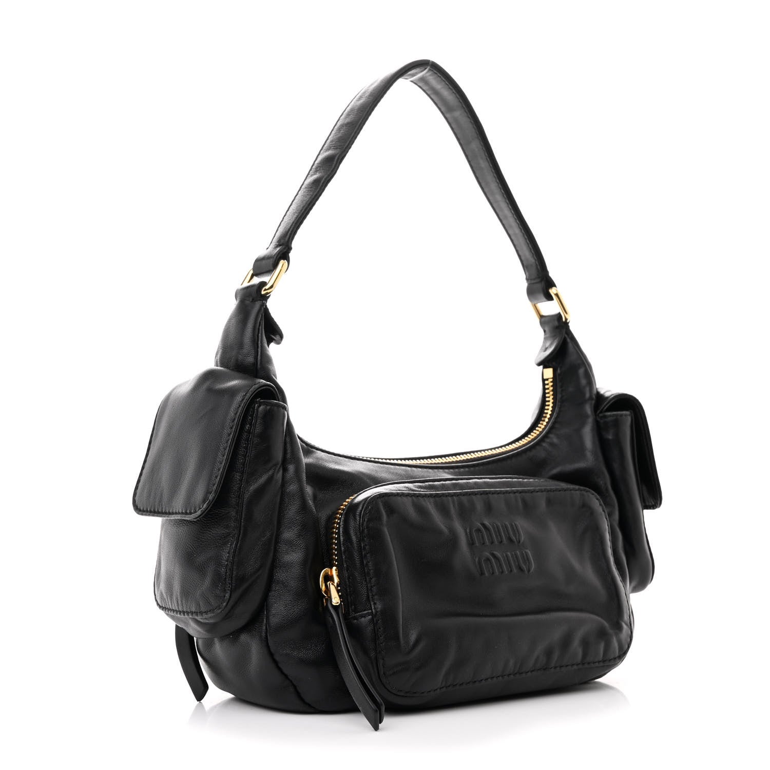 Miu Miu Nappa Multi Pocket Hobo Black 1653204 – FASHIONPHILE