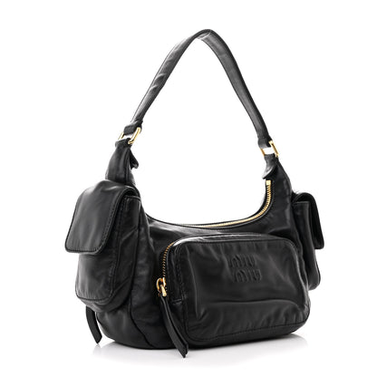 Miu Miu Nappa Multi Pocket Hobo Black 3 of 10