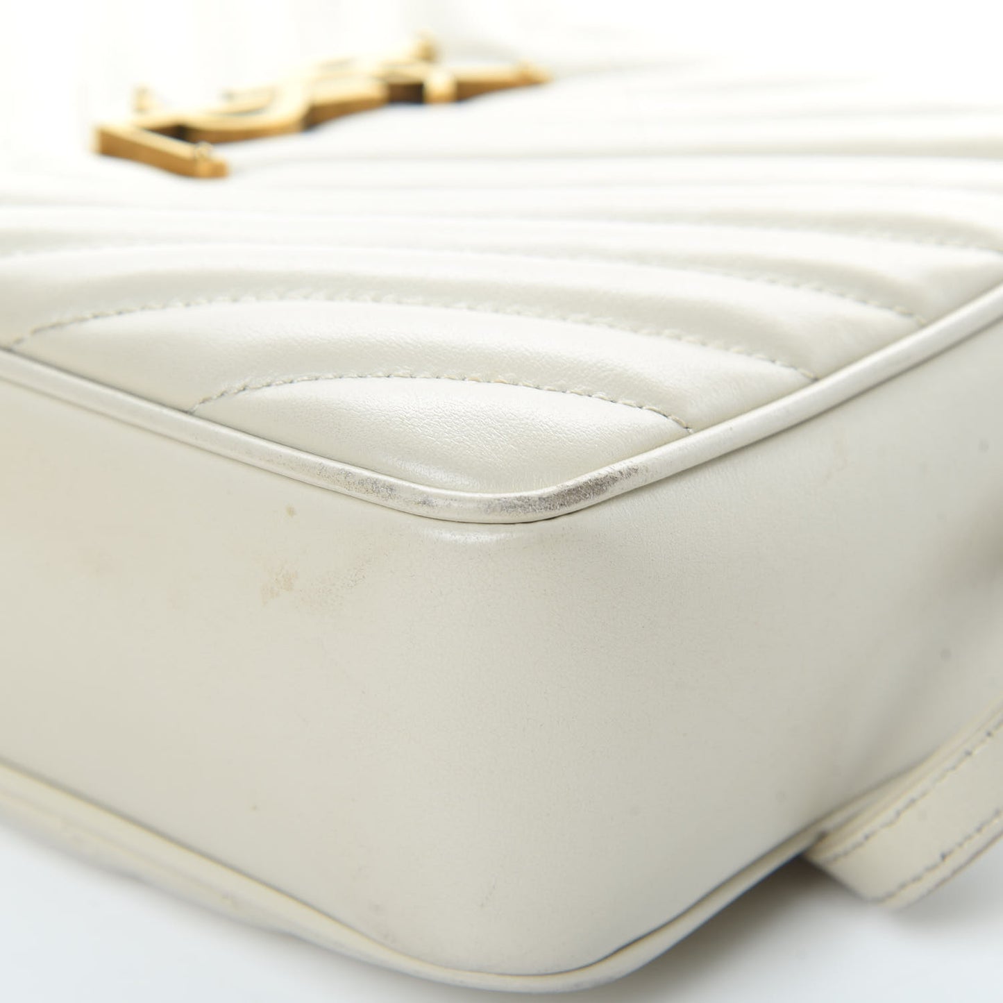 Calfskin Matelasse Monogram Lou Camera Bag Crema Soft