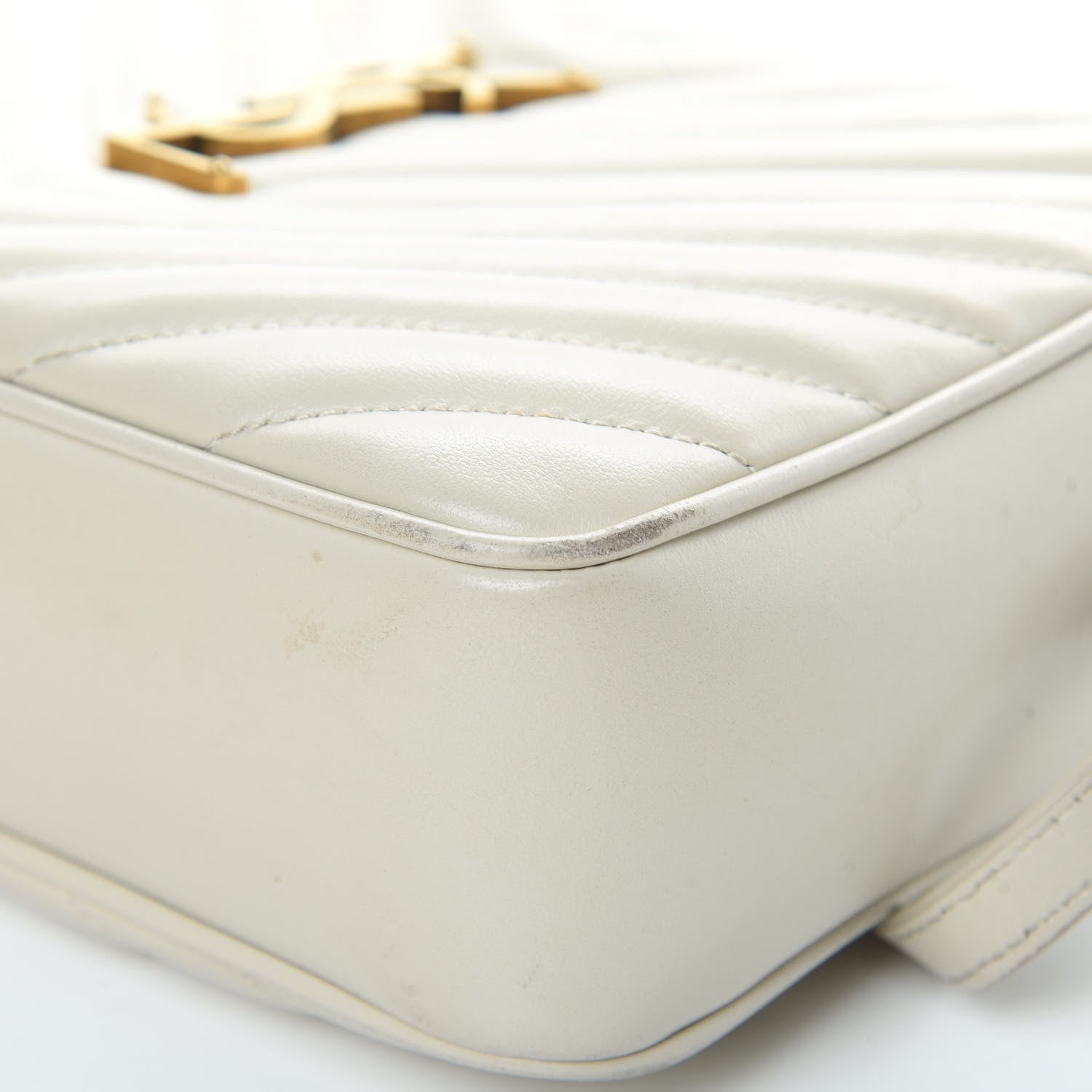 Saint Laurent Calfskin Matelasse Monogram Lou Camera Bag Crema Soft 10 of 17