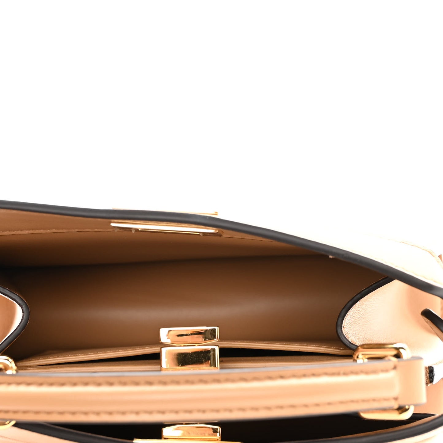 Shiny Nappa Petite Peekaboo I SEE U Satchel Miele Scuro