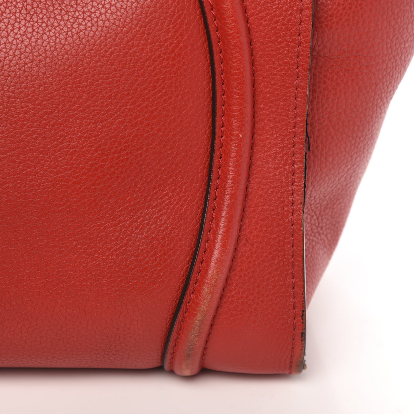 Drummed Calfskin Mini Luggage Coquelicot