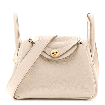 Hermes Taurillon Clemence Mini Lindy 20 Craie 1 of 11