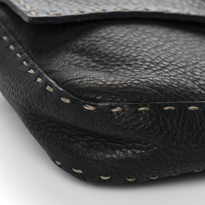 Fendi Calfskin Romano Selleria Baguette Black 7 of 11