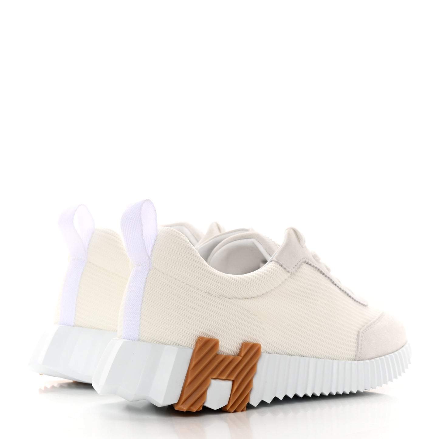 Technical Canvas Suede Goatskin Bouncing Sneakers 38 White