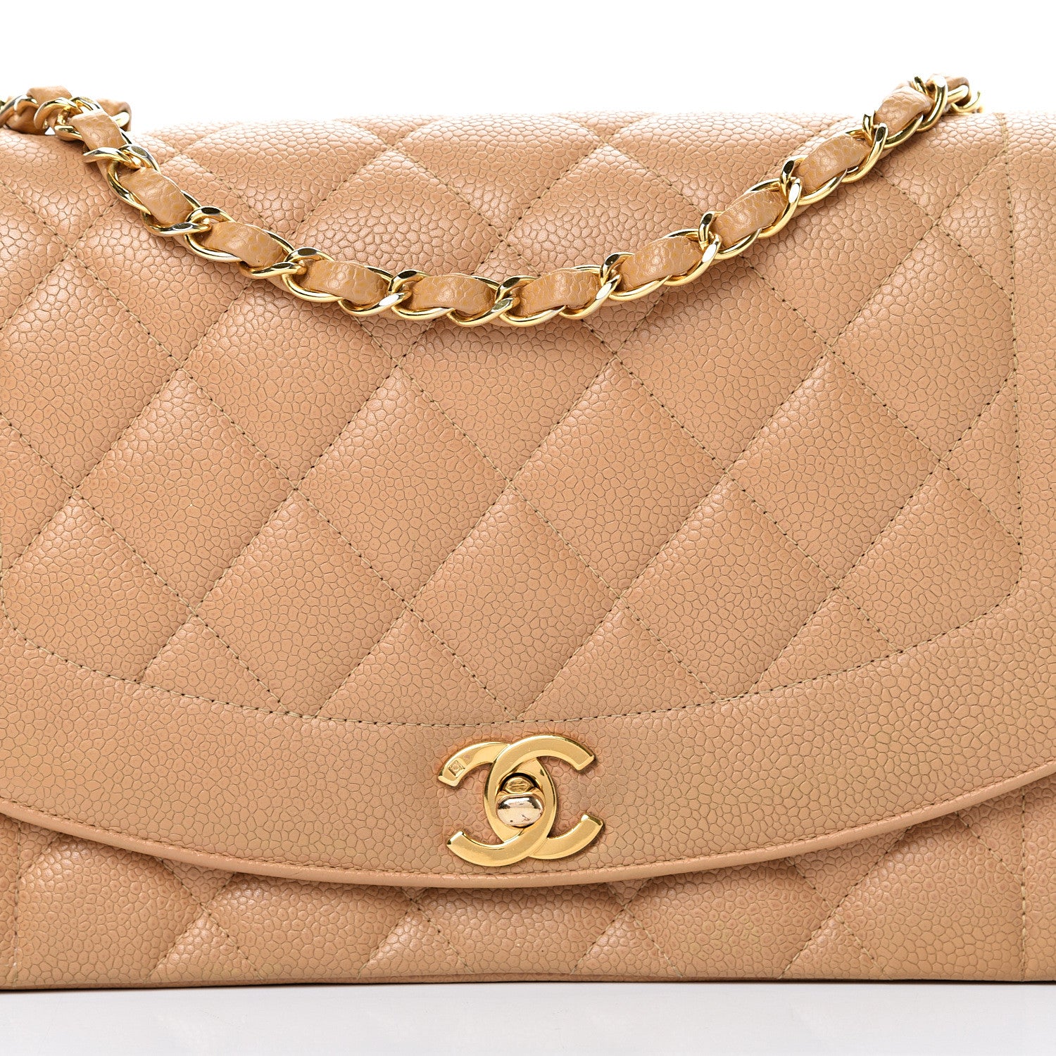 Chanel Caviar Quilted Medium Single Flap Beige 8 of 12