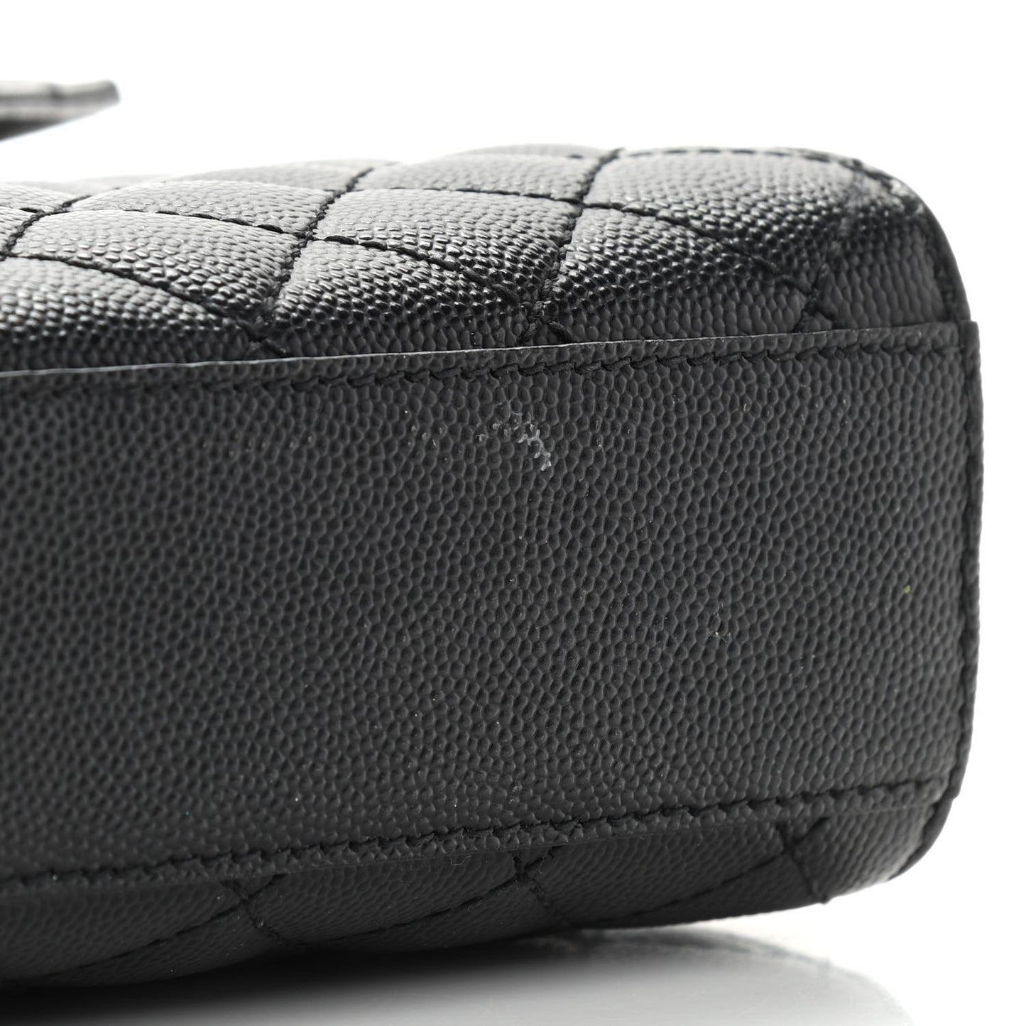 Grain De Poudre Textured Mixed Matelasse Triquilt Medium Monogram Satchel Black