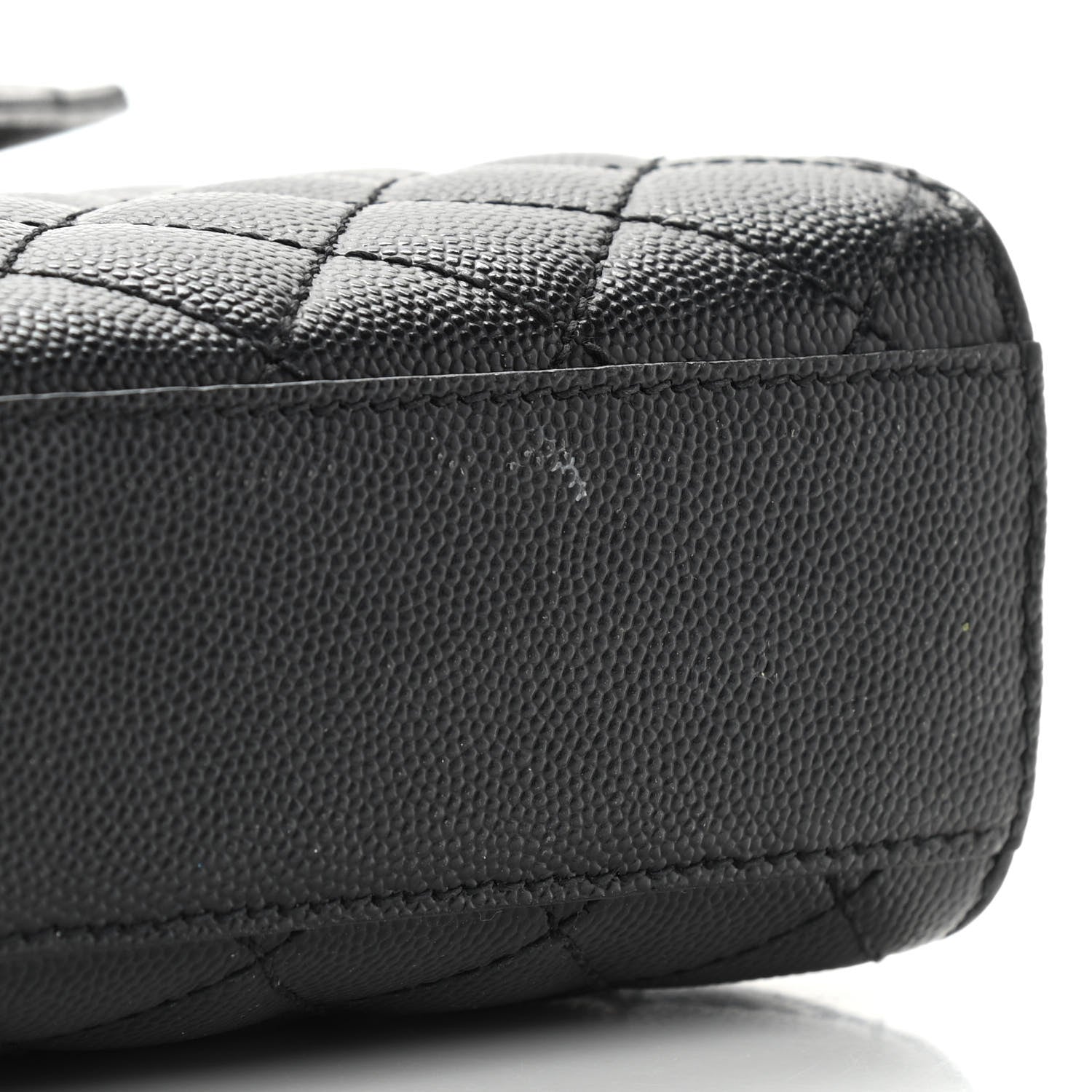 Saint Laurent Grain De Poudre Textured Mixed Matelasse Triquilt Medium Monogram Satchel Black 15 of 16