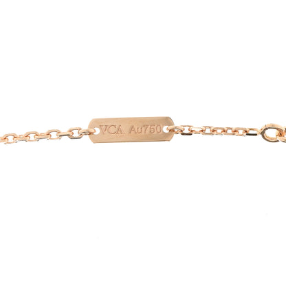 Van Cleef & Arpels 18K Rose Gold Diamond Silver Obsidian Vintage Alhambra Pendant Necklace 4 of 5