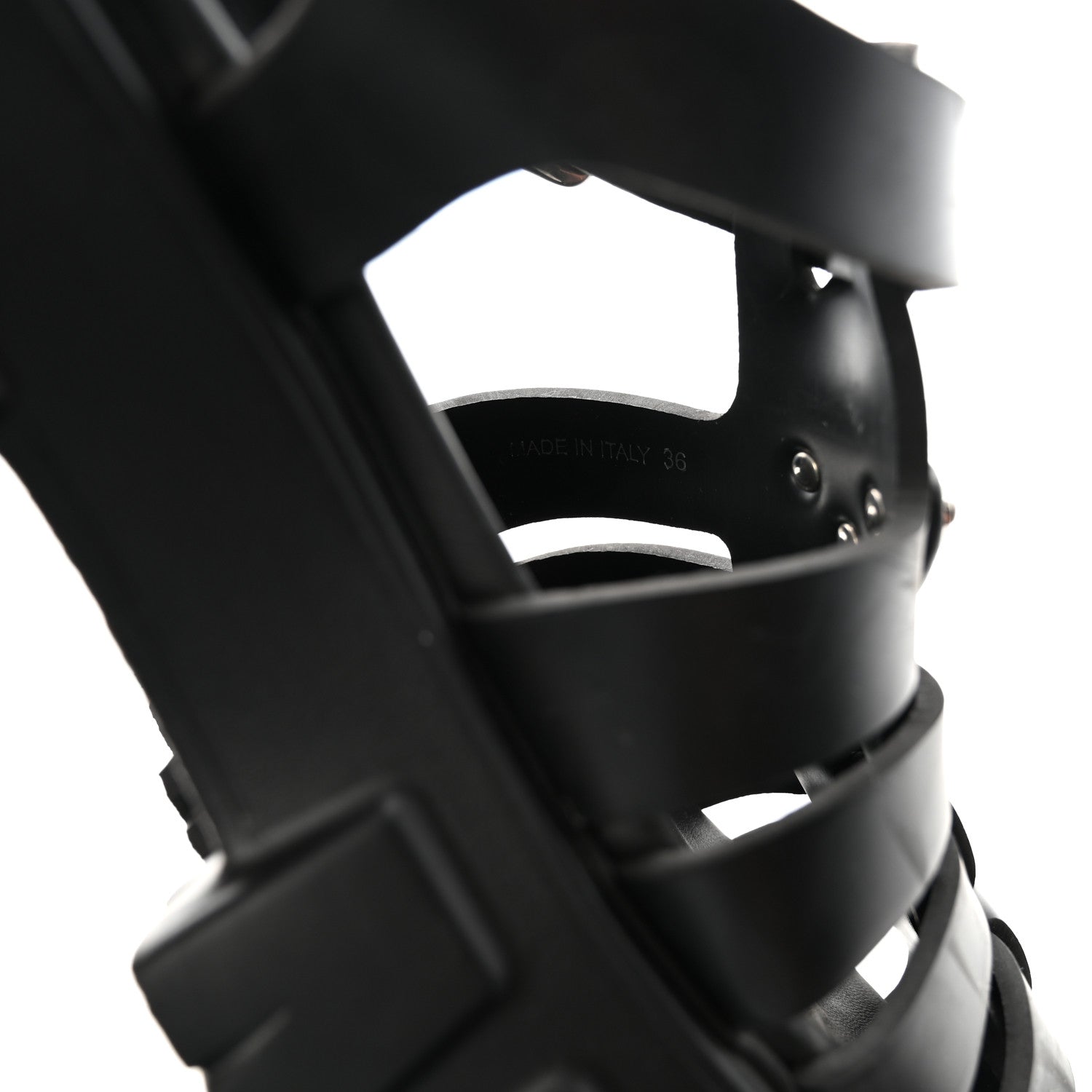 Prada Foam Rubber Triangle Logo Monolith 55mm Cage Sandals 39 Black 36 Black 9 of 10