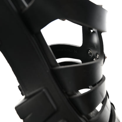Prada Foam Rubber Triangle Logo Monolith 55mm Cage Sandals 39 Black 36 Black 9 of 10