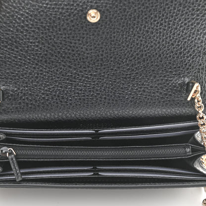 Gucci Dollar Calfskin GG Supreme Monogram Petite GG Marmont Wallet Chain Bag Black Beige Ebony 5 of 9