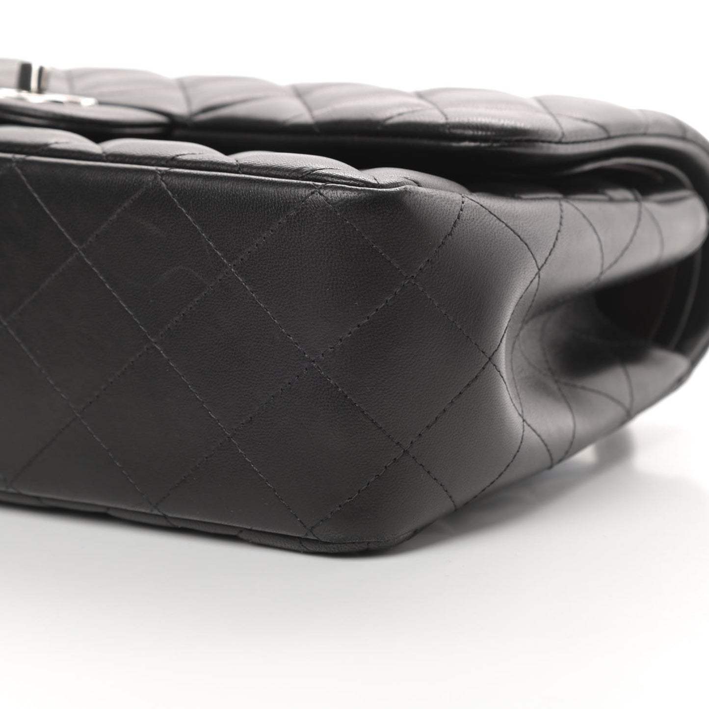 Lambskin Quilted Jumbo Double Flap Black