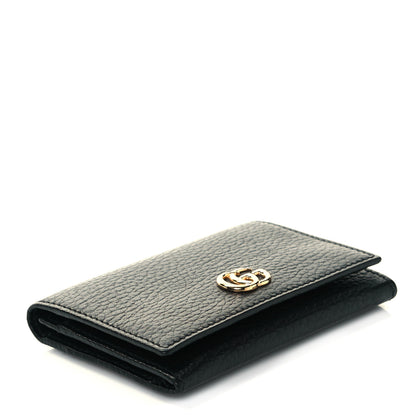 Gucci Pebbled Calfskin GG Marmont Card Case Black 4 of 9