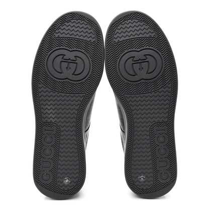 Gucci Textured Dollar Calfskin GG Supreme Monogram Mens Chunky Sneakers 12 Graphite Grey Black Grey 5 of 9