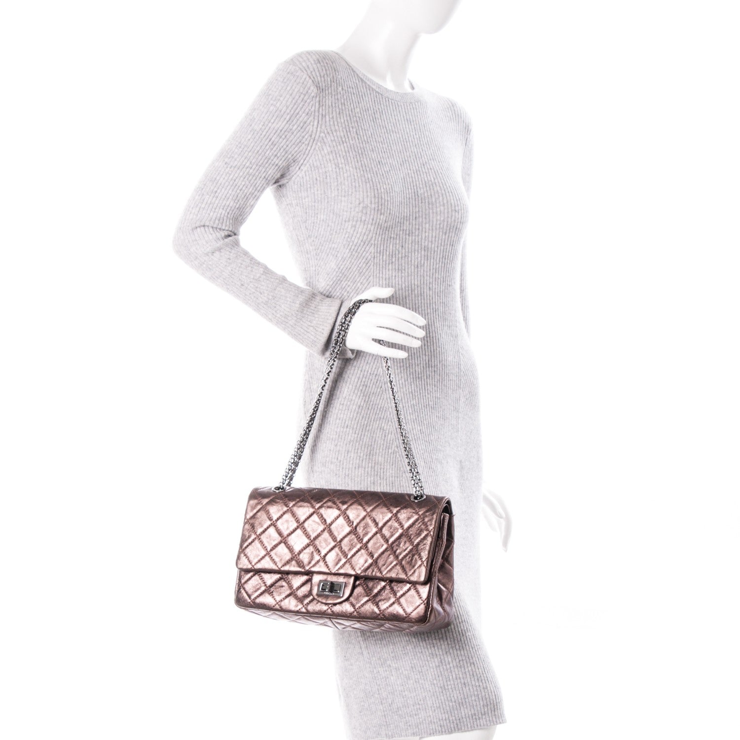 Chanel Metallic Aged Calfskin Quilted 2.55 Reissue 227 Flap Bronze 2 of 7