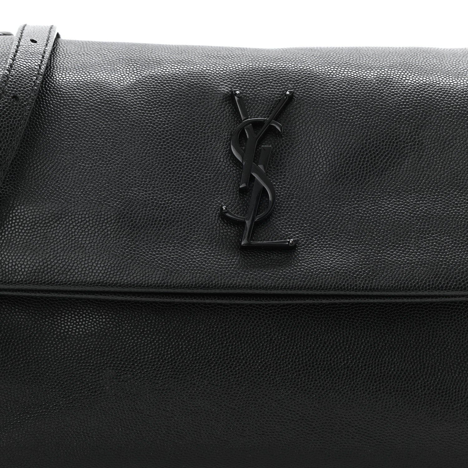 Saint Laurent Grain De Poudre Medium West Hollywood Monogram Fold-Over Black 9 of 11
