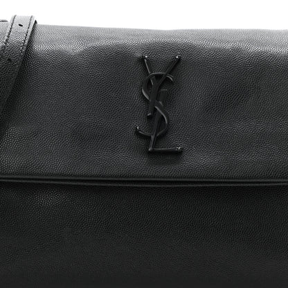 Saint Laurent Grain De Poudre Medium West Hollywood Monogram Fold-Over Black 9 of 11