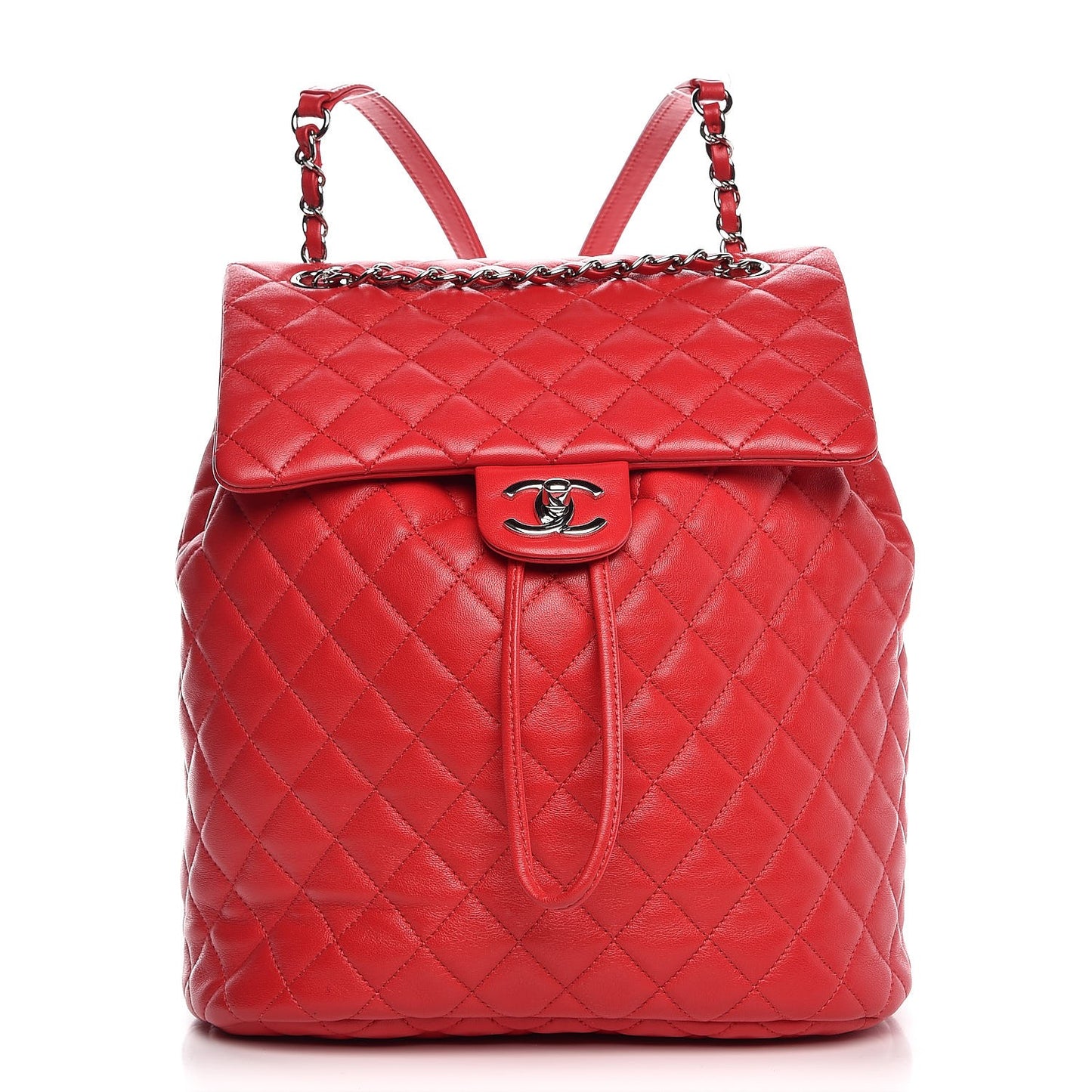 Lambskin Quilted Large Urban Spirit Backpack Red