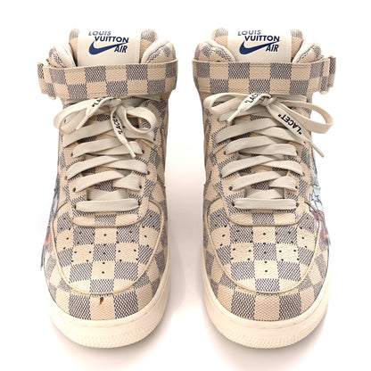 Louis Vuitton X NIKE Damier Azur Mens Air Force 1 High Top Sneakers 9 White 2 of 12