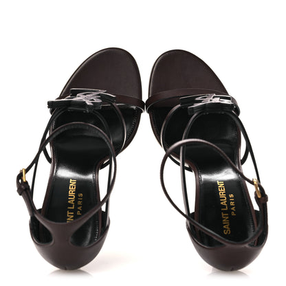 Saint Laurent Calfskin Cassandra 100 Sandals 37 Moro 2 of 11