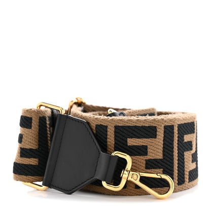 Fendi Ribbon Vitello Seta FF 1974 Adjustable Strap You Fango Marrone Black 1 of 6