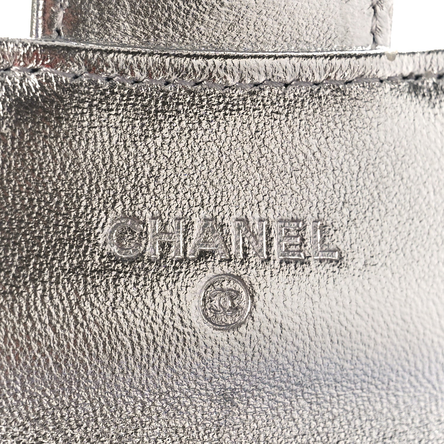 Chanel Gradient Metallic Calfskin Quilted Flap Card Holder Wallet Silver Blue Yellow Purple 6 of 10