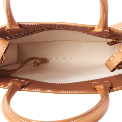 Celine Canvas Calfskin Logo Print Small Vertical Cabas Natural Tan 8 of 10