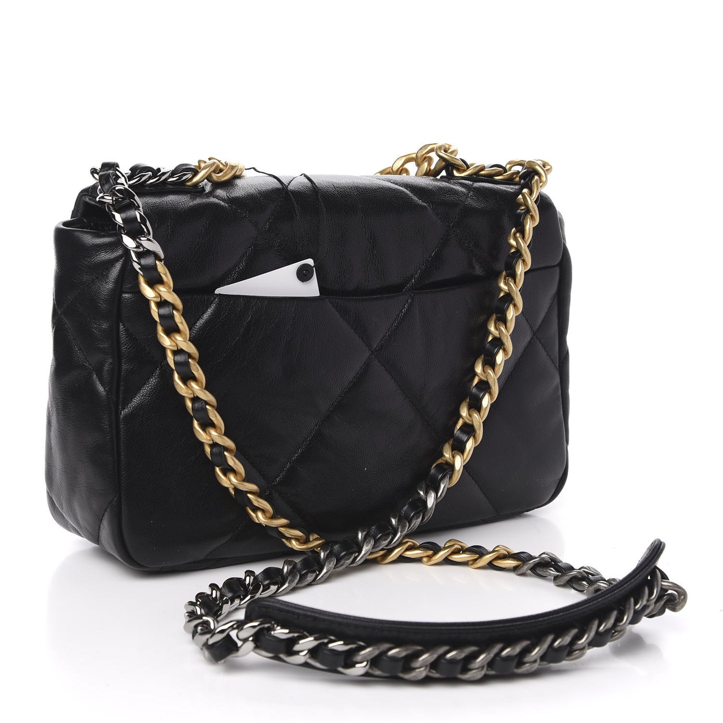 Goatskin Quilted Medium 19 Flap Black