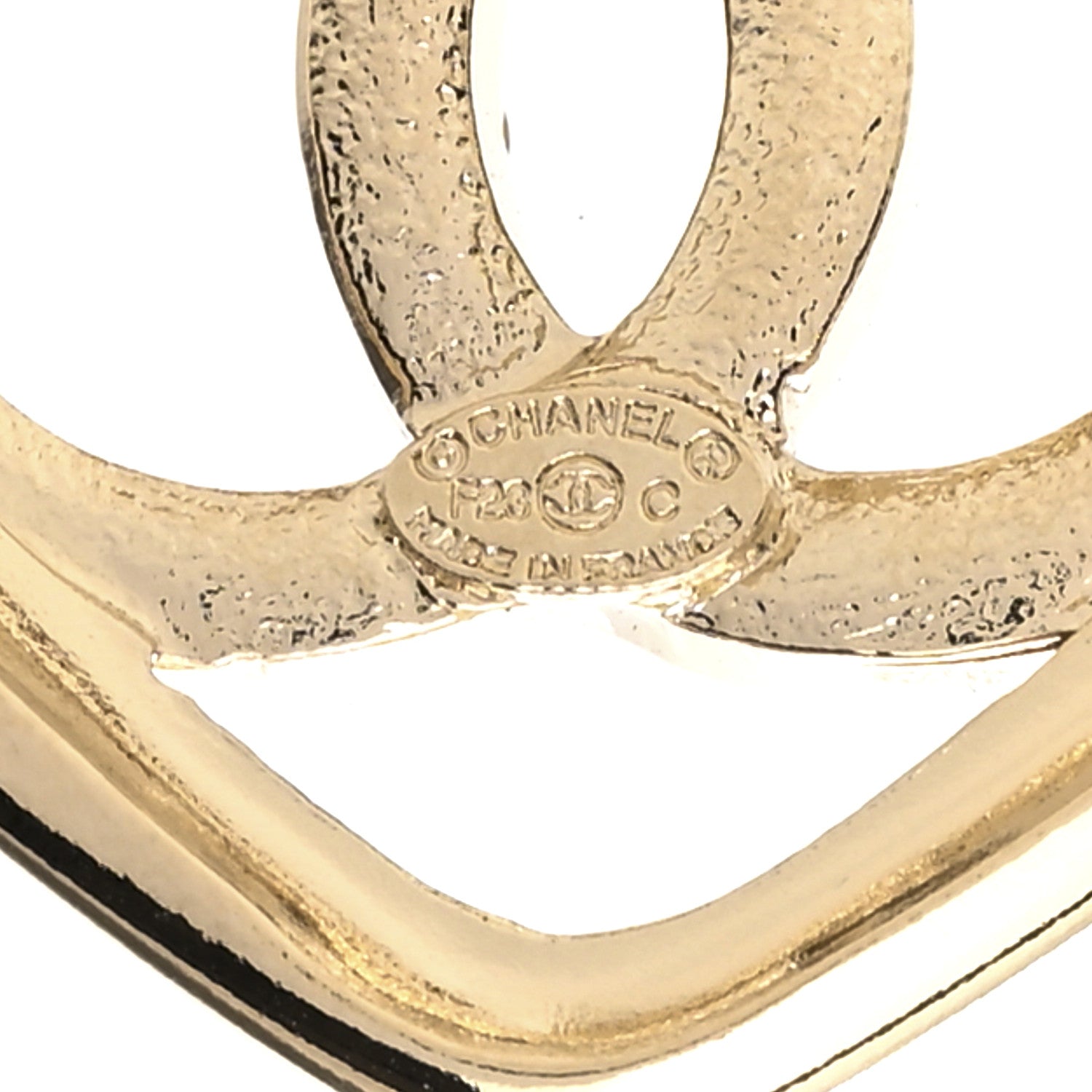 Chanel Metal Crystal CC Logo Open Heart Earrings Gold 4 of 4