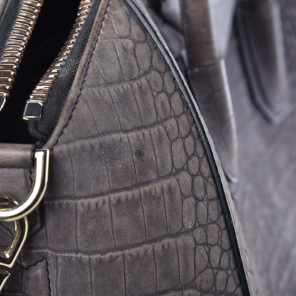 Givenchy Nubuck Crocodile Embossed Medium Antigona Washed Black 18 of 35