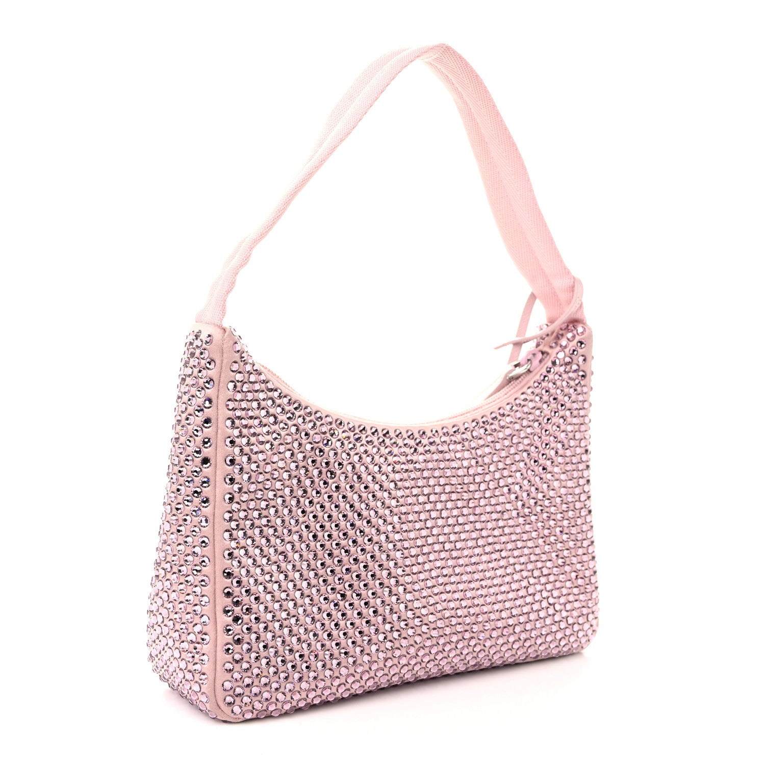 Prada Satin Crystal Mini Re-Edition 2000 Bag Alabastro 2 of 9