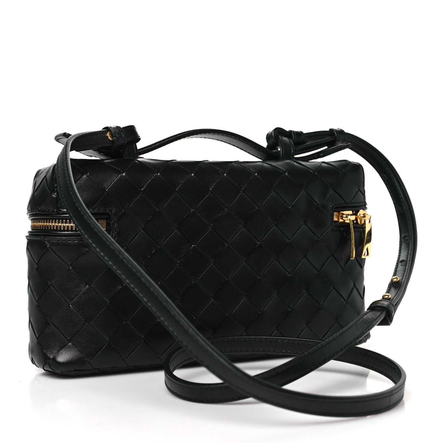 Bottega Veneta Calfskin Intrecciato Bang Bang Vanity Case Black 3 of 9