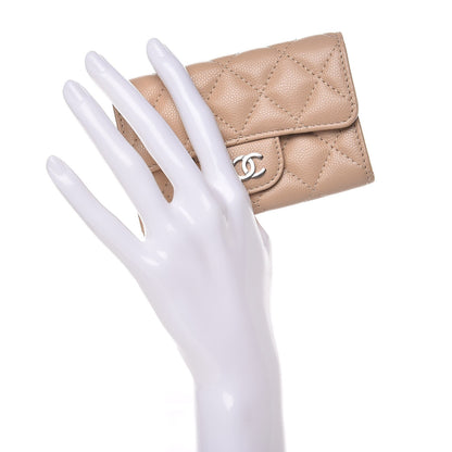 Chanel Caviar Quilted Card Holder Wallet Beige 2 of 9