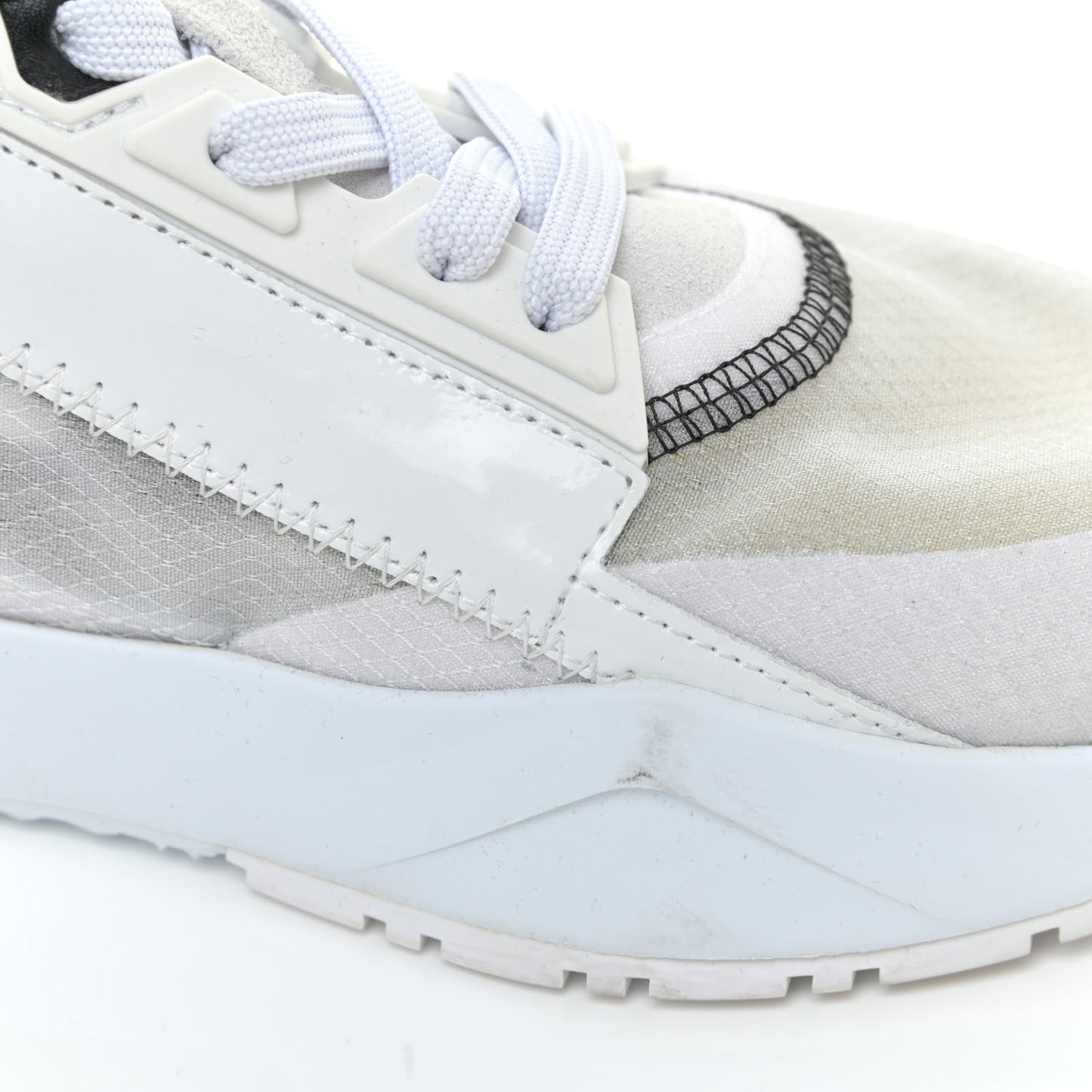 Nylon Suede Transparent Fendi Flow Low Top Sneakers 36 White