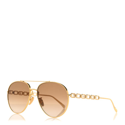 Louis Vuitton Metal My LV Chain Pilot Sunglasses Z1539E Gold 1 of 6
