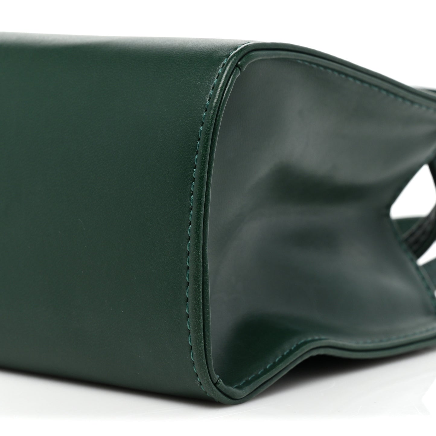 Vegan Leather Small Shopping Bag Dark Olive