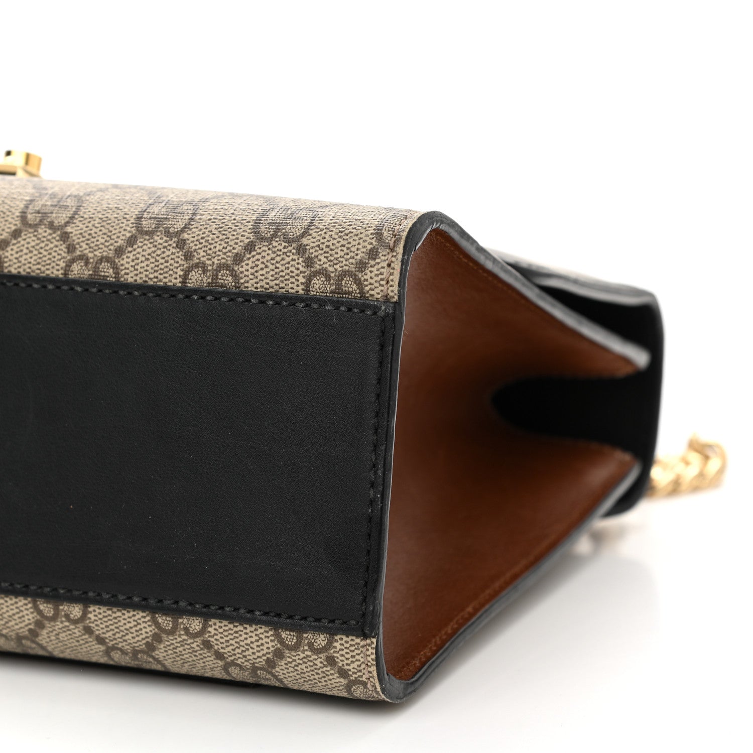 Gucci GG Supreme Monogram Calfskin Medium Padlock Shoulder Bag Beige Black Cuir 10 of 16