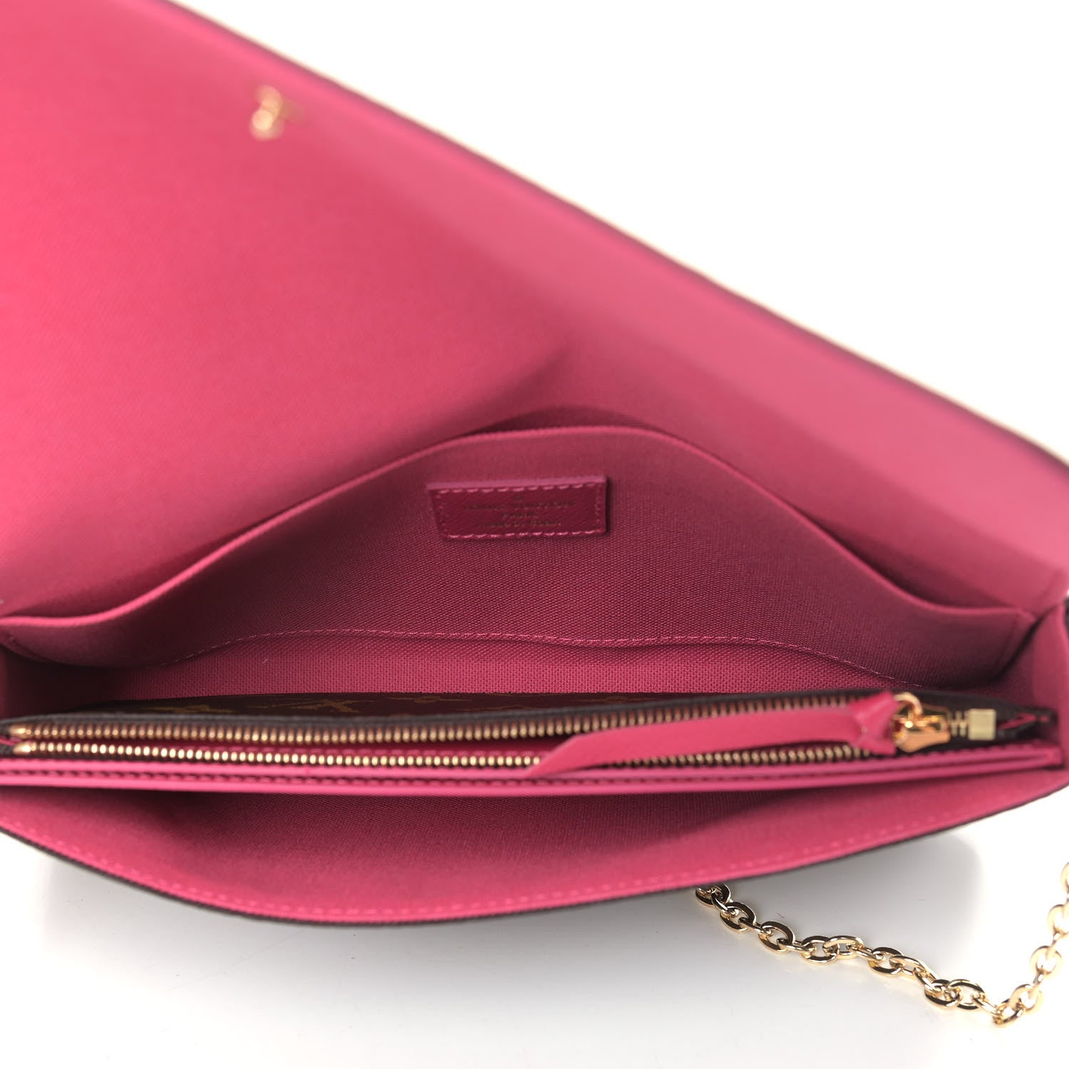 Louis Vuitton Monogram 2021 Christmas Animation Hollywood Pochette Felicie Chain Wallet Fuchsia 6 of 10