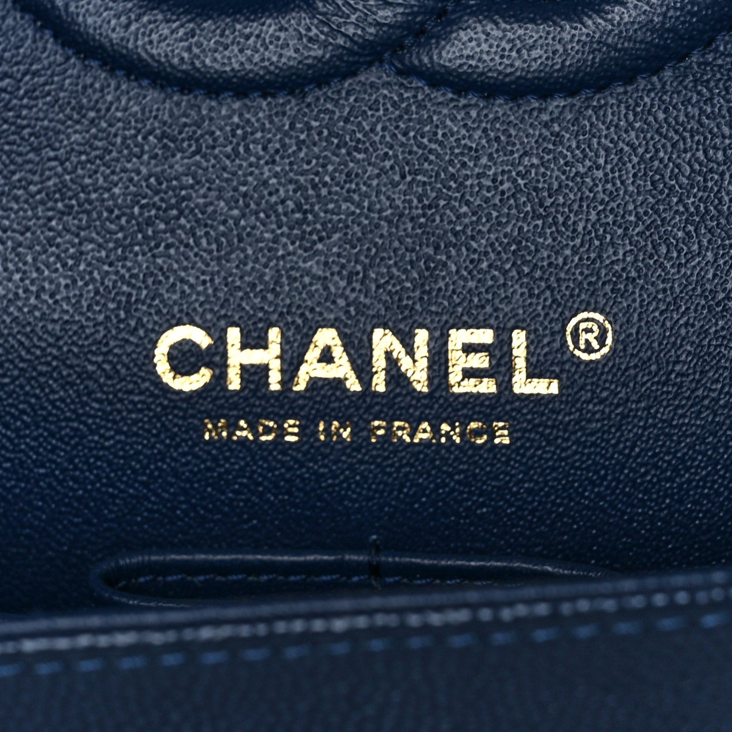 Caviar Quilted Medium Double Flap Dark Blue