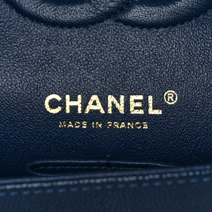 Chanel Caviar Quilted Medium Double Flap Dark Blue 6 of 13