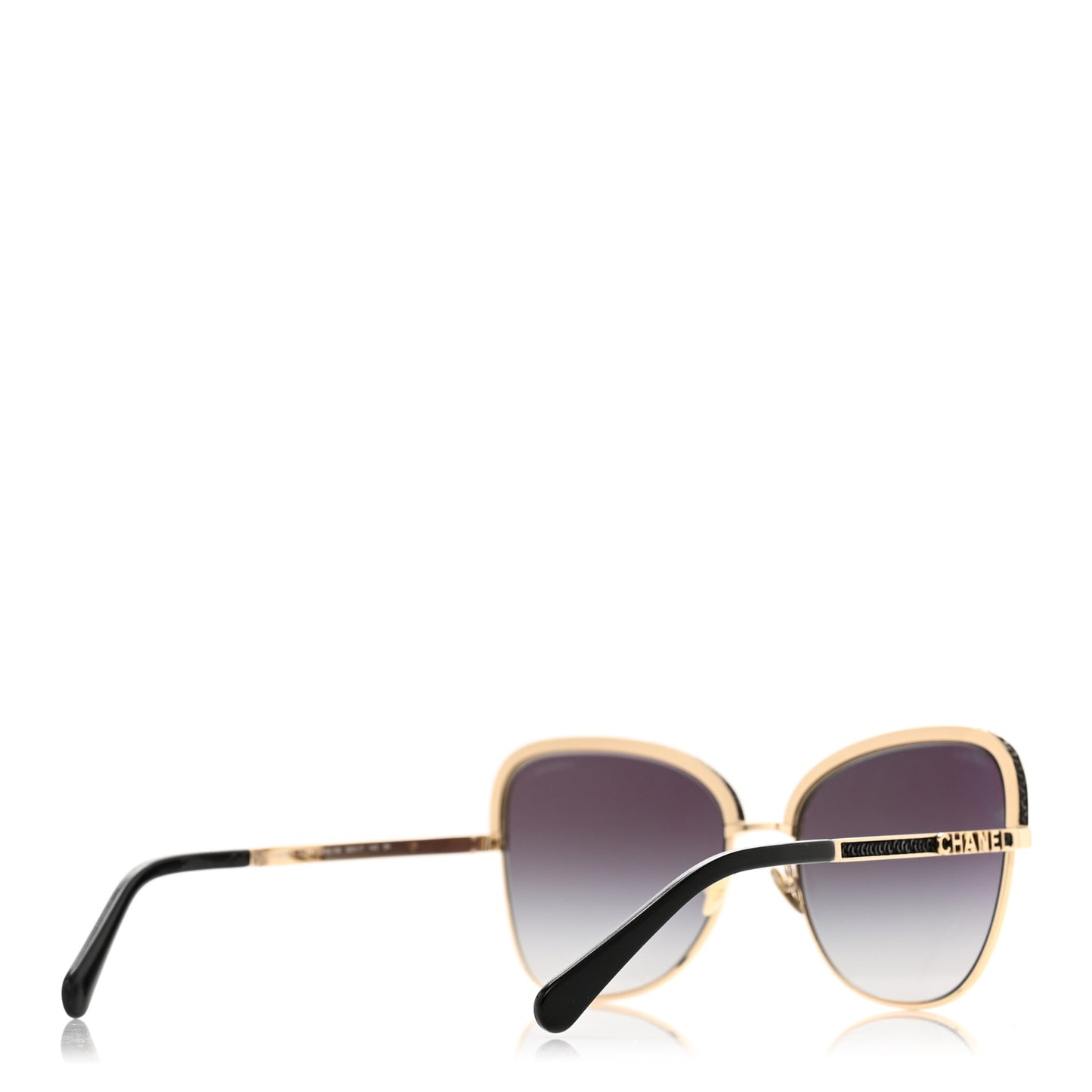 Square Frame Sequin Sunglasses 4270 Gold Black