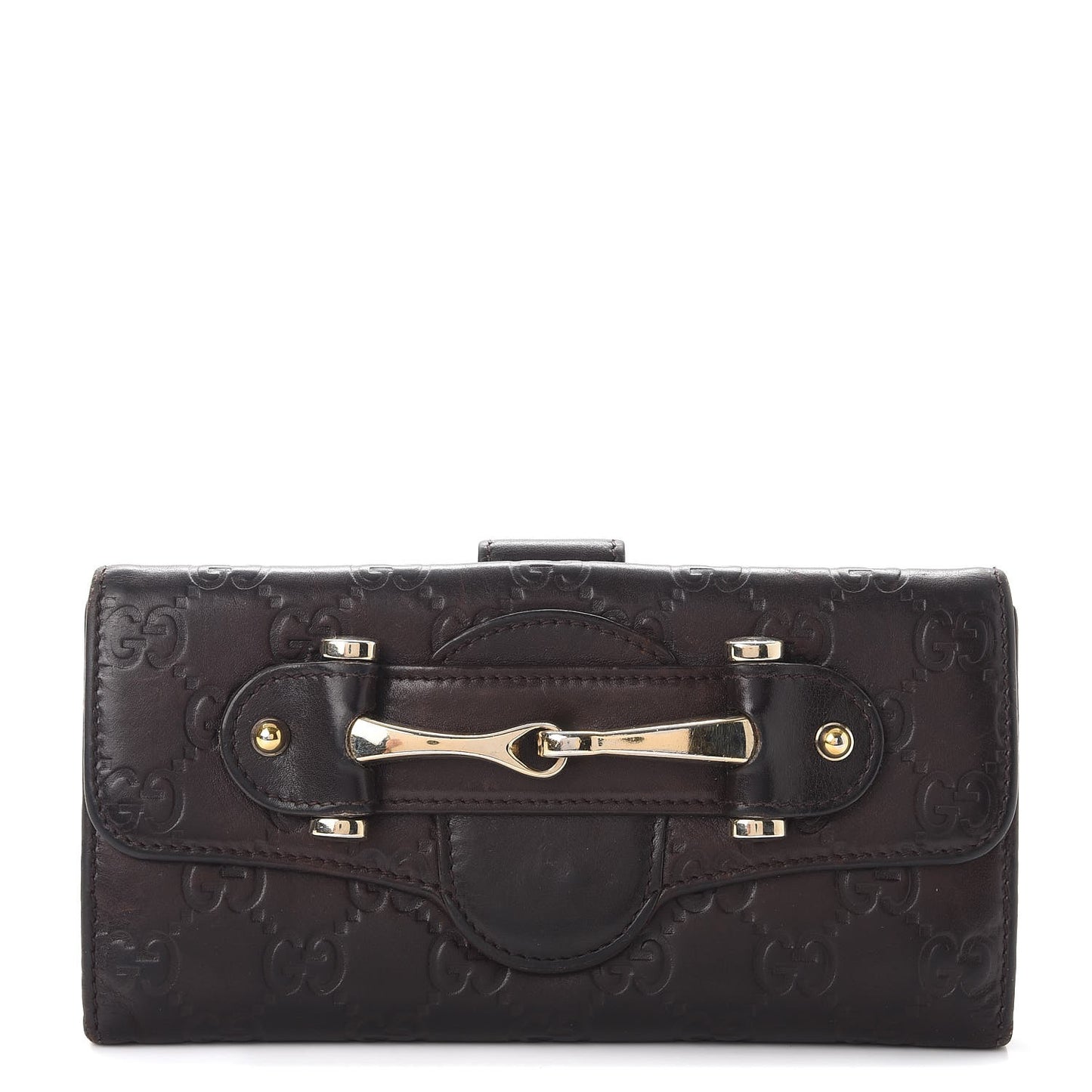 Guccissima Horsebit Continental Wallet Brown