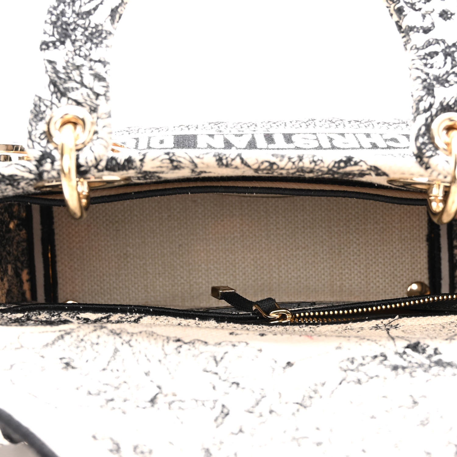 Christian Dior Canvas Embroidered Zodiac Toile De Jouy Medium Lady D-Lite Latte 5 of 10