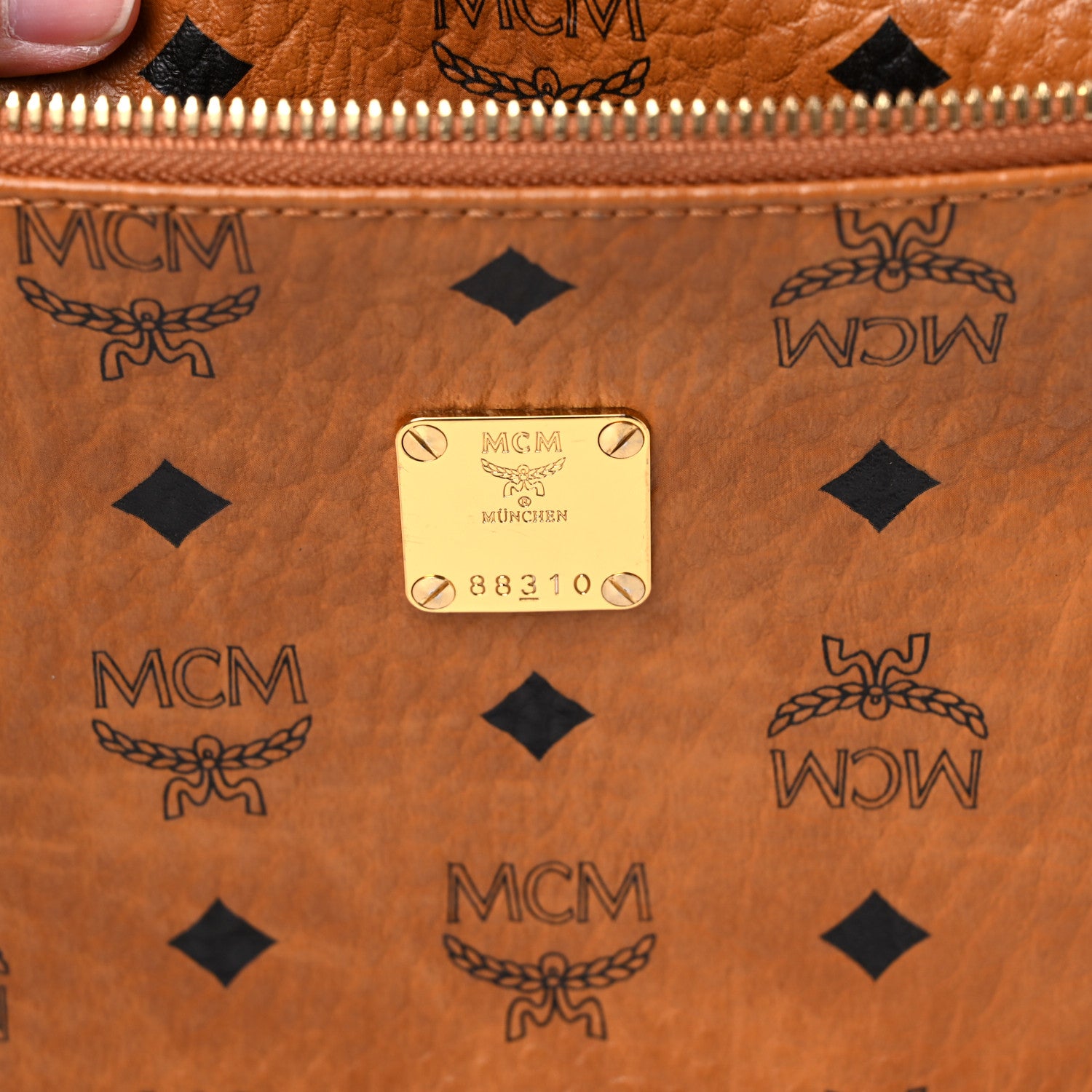 MCM Visetos Medium Fusten Belt Bag Cognac 6 of 10
