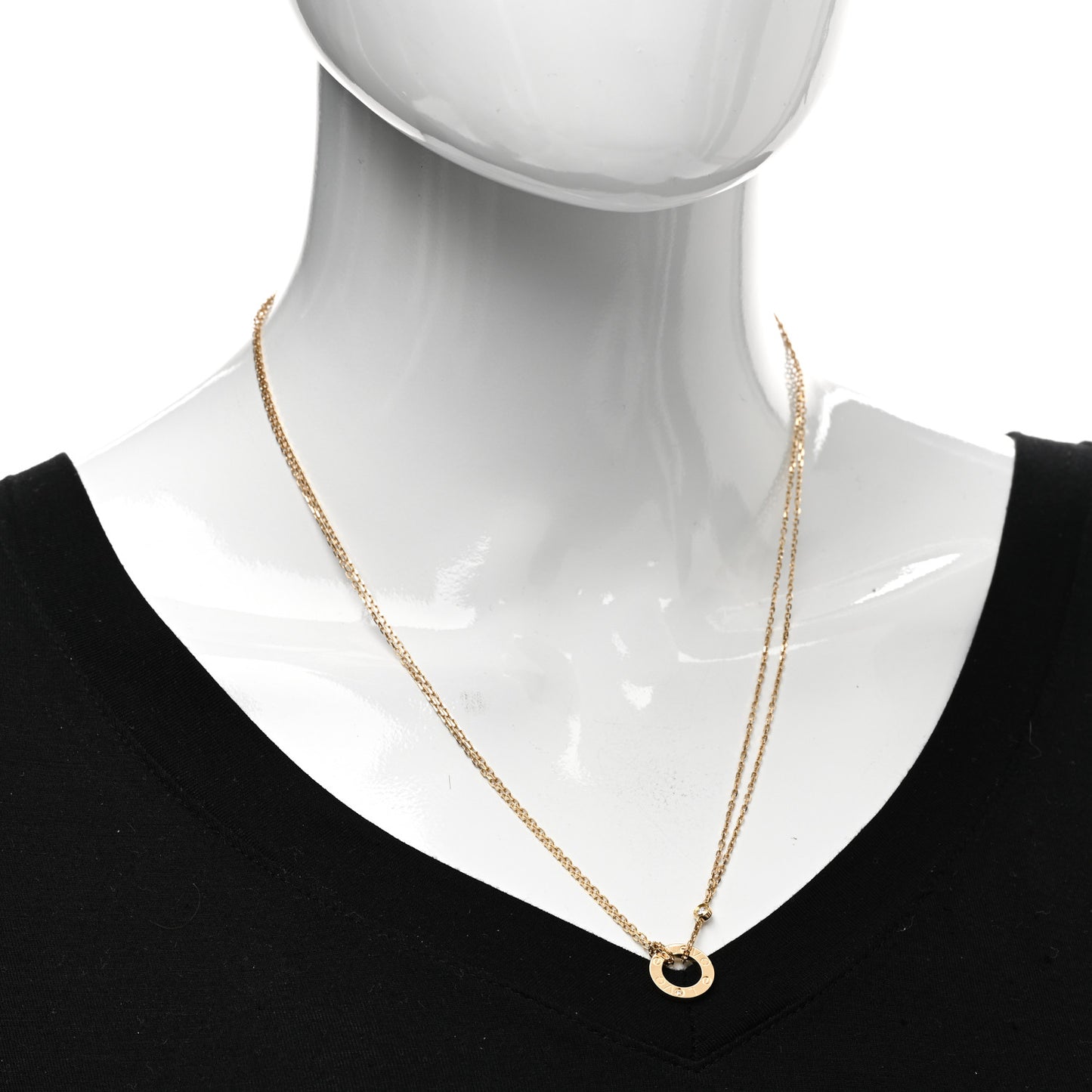 18K Yellow Gold 2 Diamond LOVE Necklace