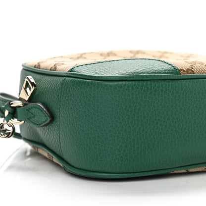 Gucci Monogram Dollar Calfskin Mini Bree Messenger Bag Beige Ebony Emerald 9 of 10