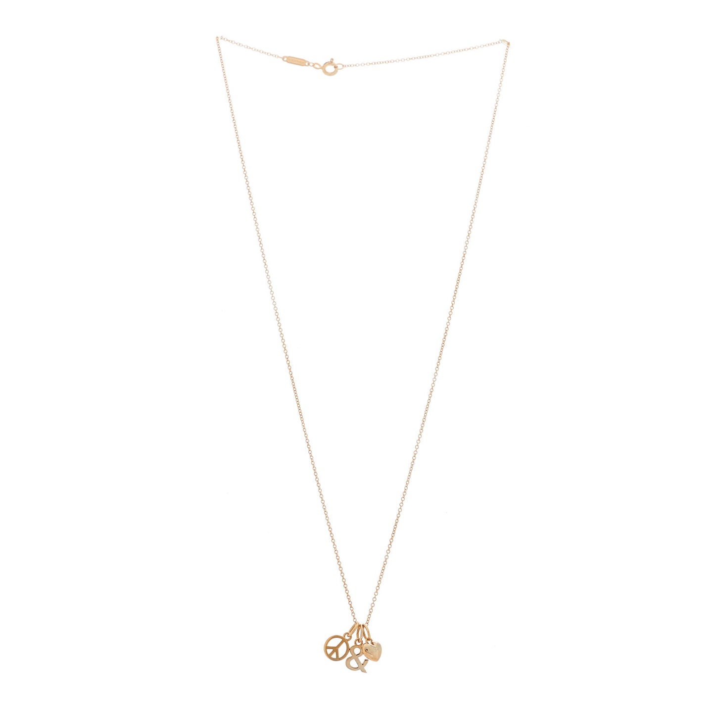 18K Rose Gold 3 Charm Pendant Necklace